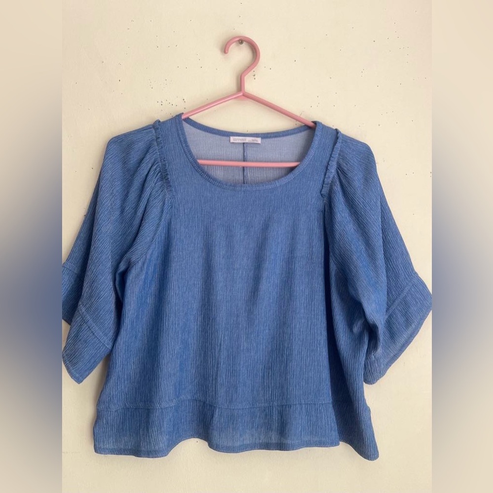 Zara Blue Coastal Top